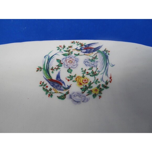 Bird Of Paradise Hand Painted Small 10 1/8" Centerpiece Or Fruit Stand Unmarked - Picture 6 of 12